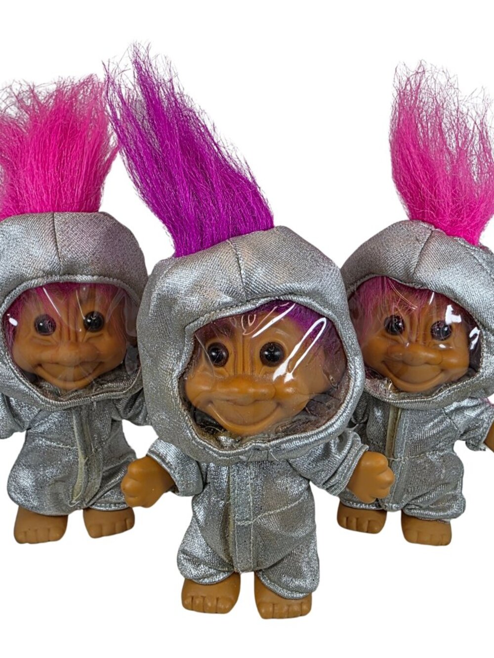 Vintage Russ Astronaut Troll Dolls Lot of 3 Silver Space Alien 90s Toys